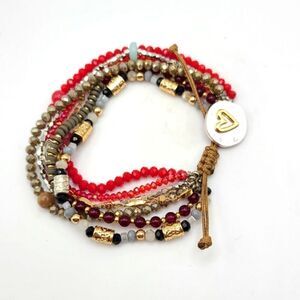 Journey Love Bracelet with heart, multi strand adjustable